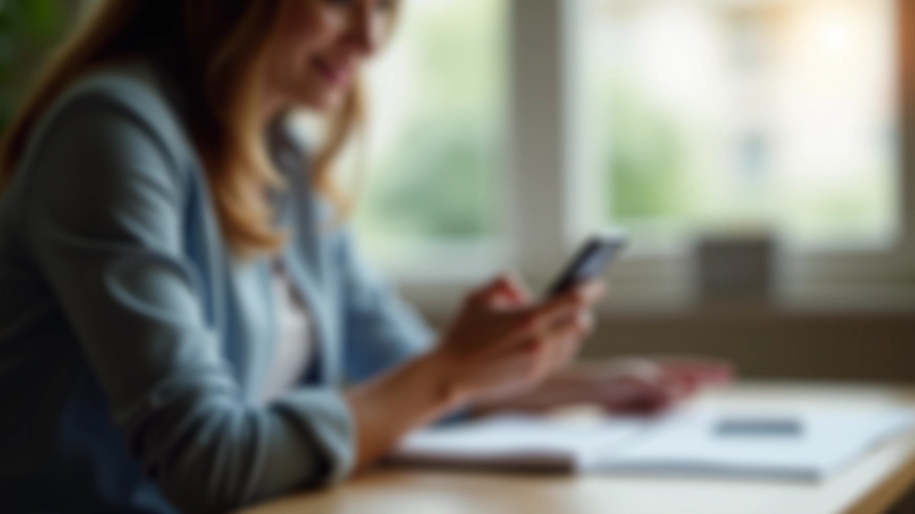 Personne consultant son téléphone avec interface bancaire affichant un solde d'épargne sain